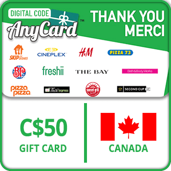 AnyCard Thank You-Merci Gift Card $50 Canada product image