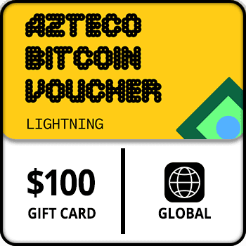 Azteco Bitcoin Voucher Lightning Gift Card $100 Global product image