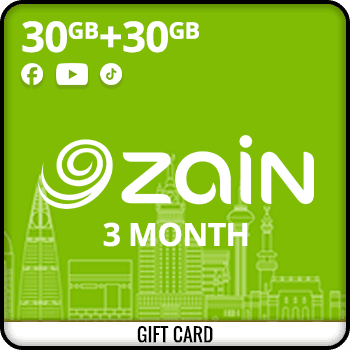 Zain Data 30 GB + 30 GB YT&FB&TK- 3Months KSA product image