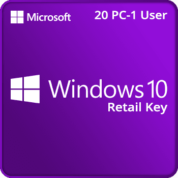 Windows 10 Retail Key 20PC 1User (Instant Delivery) Gift Card GLOBAL product image